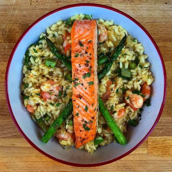 Somonlu Karidesli Risotto