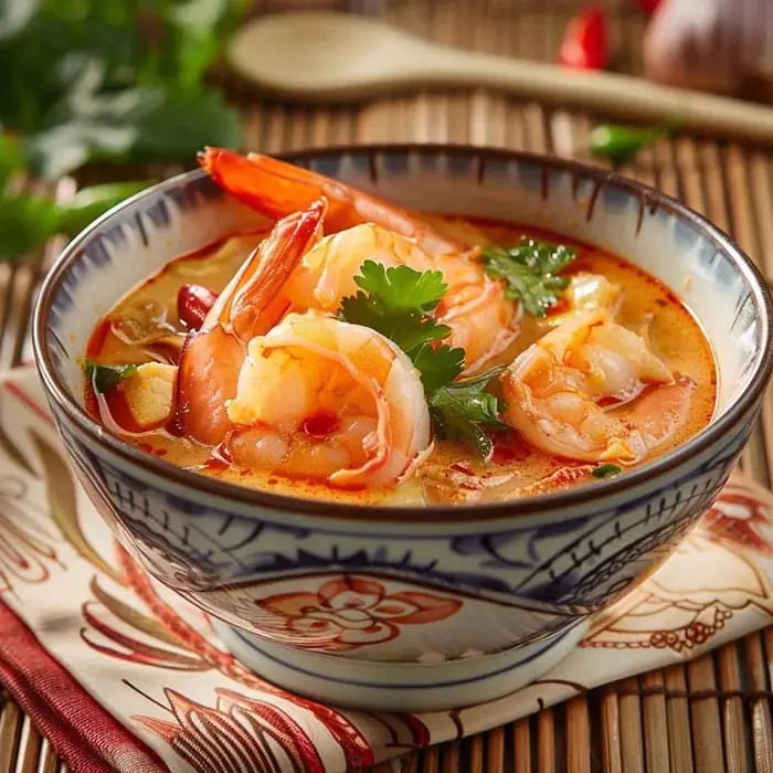 Karidesli Tom Yum (Acı Ekşi) Çorbası