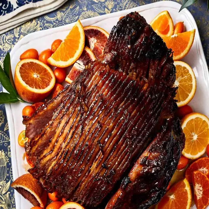 Limonlu, Sarımsaklı ve Adaçaylı Yavaş Kavrulmuş Jambon