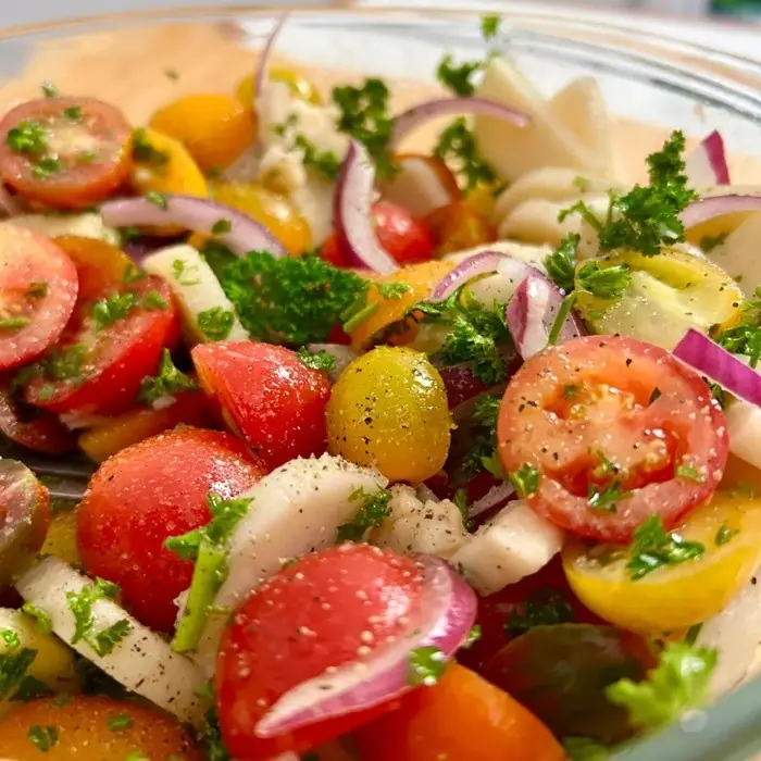 Basit Palmiye Kalbi ve Domates Salatası
