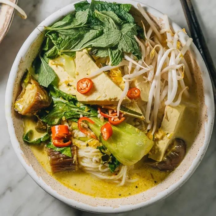 Nom Banh Chok (Kamboçya Usulü Erişte Çorbası)