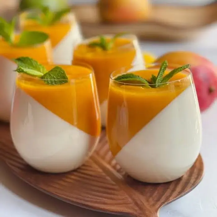 Katmanlı Mangolu Muhallebi